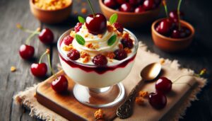 Mascarponecreme mit Sauerkirschen und Crunch Topping - Ein einfaches und schnelles Dessertrezept 6 Mascarponecreme mit Sauerkirschen und Crunch Topping Ein einfaches und schnelles Dessertrezept