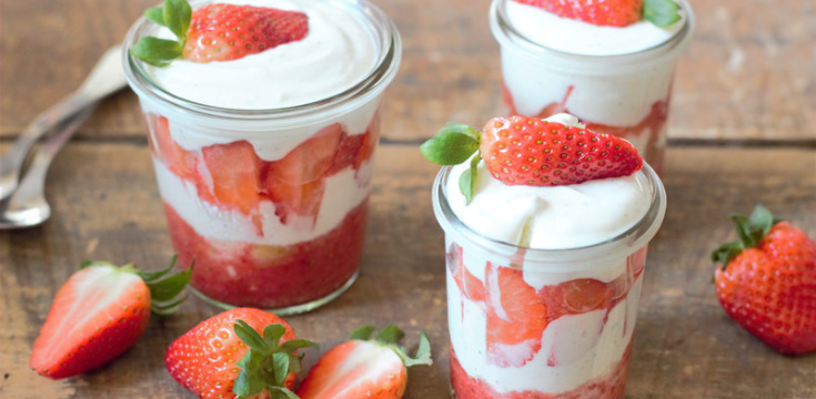 Vanillejoghurt mit Erdbeeren