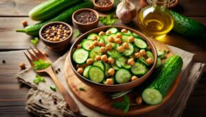 Gurken Kichererbsensalat: Ein gesundes und köstliches Rezept für eine ausgewogene Ernährung 6 Gurken Kichererbsensalat Ein gesundes und koestliches Rezept fuer eine ausgewogene Ernaehrung