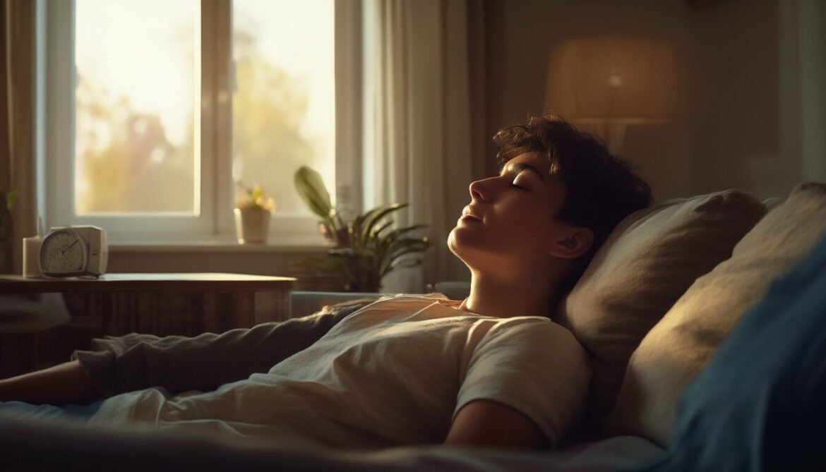 Person macht auf dem Sofa einen kurzen Powernap am Nachmittag